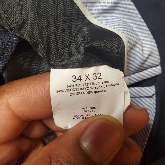 J.M. Haggar Dress Pants Men's 34x32 Navy Blue - Picture 7 of 8